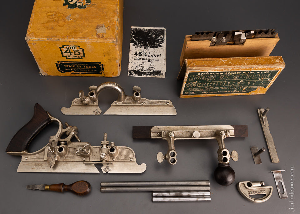 100% Complete & Fine SWEETHEART STANLEY No. 45 Combination Plow Plane in Original Box - 105684