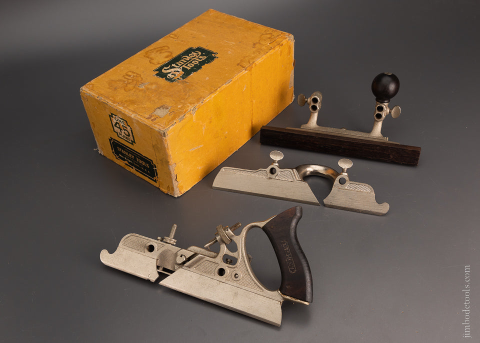 100% Complete & Fine SWEETHEART STANLEY No. 45 Combination Plow Plane in Original Box - 105684