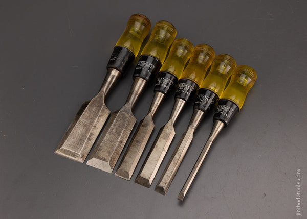 Clean Working Set of 6 STANLEY No. 60 Chisels - 105752