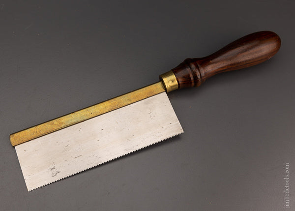 15 Point, 6 Inch Rip Brass Back Dovetail Saw Rosewood Handle Unused - 105809