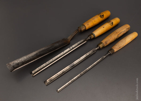 Set of 4 MARPLES Boxwood Handle Paring Gouges - 105839