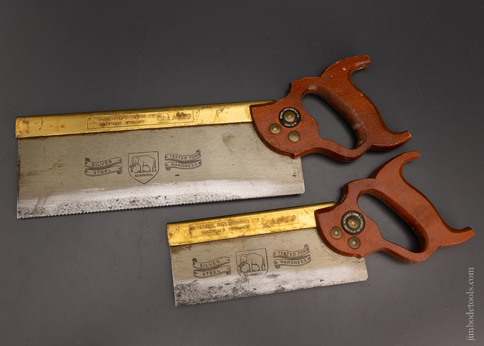 Minty Pair of TYZACK & TURNER Brass Back Saws - 105954