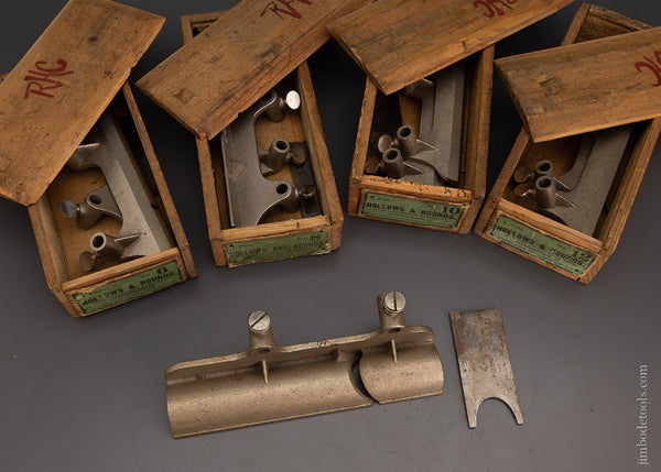Rare Complete Set of Hollow & Round Bottoms for STANLEY No. 45 Plow Plane with Custom Boxes - 105993
