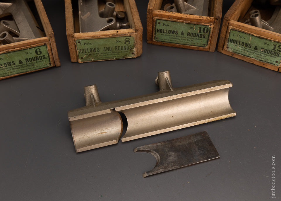 Rare Complete Set of Hollow & Round Bottoms for STANLEY No. 45 Plow Plane with Custom Boxes - 105993