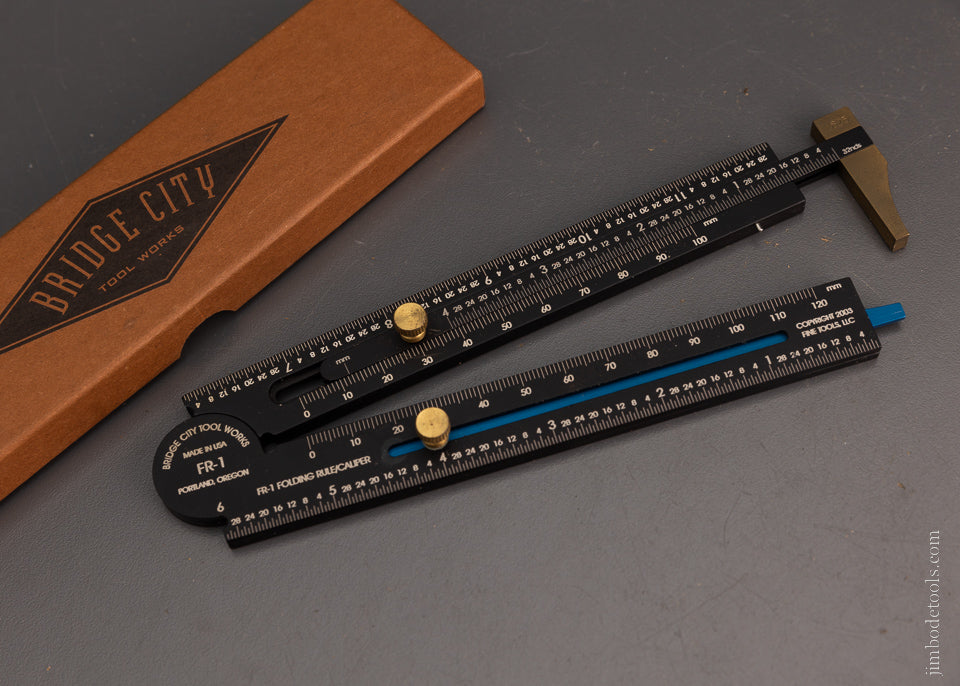 BRIDGE CITY TOOL WORKS No. FR-1 Folding Caliper Rule Mint in Box - 106001