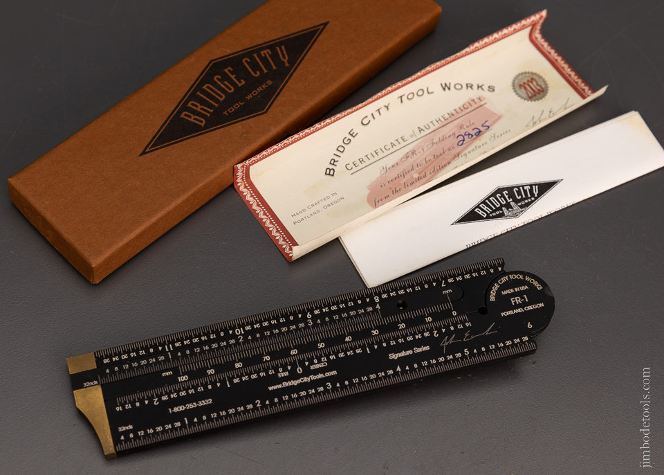 BRIDGE CITY TOOL WORKS No. FR-1 Folding Caliper Rule Mint in Box - 106001