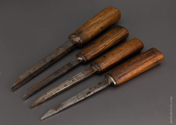 Good Set of 4 I. SORBY Pig Sticker Mortise Chisels - 106061