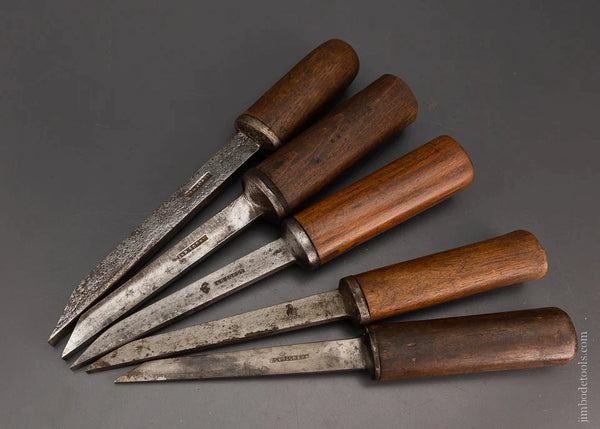 Great Set of 5 I. & H. SORBY Pig Sticker Mortise Chisels - 106062