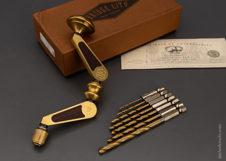 BRIDGE CITY TOOL WORKS PB-1 Palm Brace Mint in Box with Bits - 106097