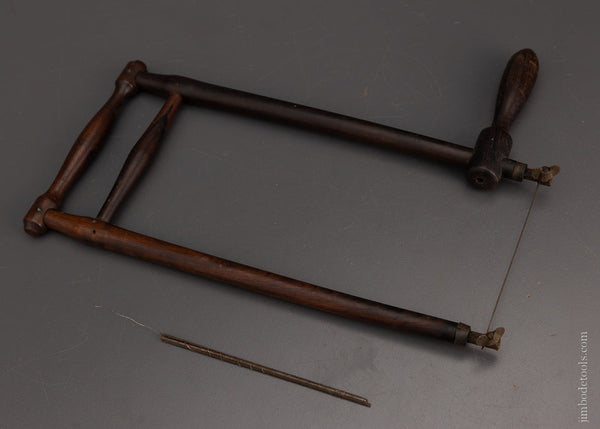 PRATT PATENT June 8, 1875 MILLERS FALLS Rosewood Fret Saw with Blades - 106133