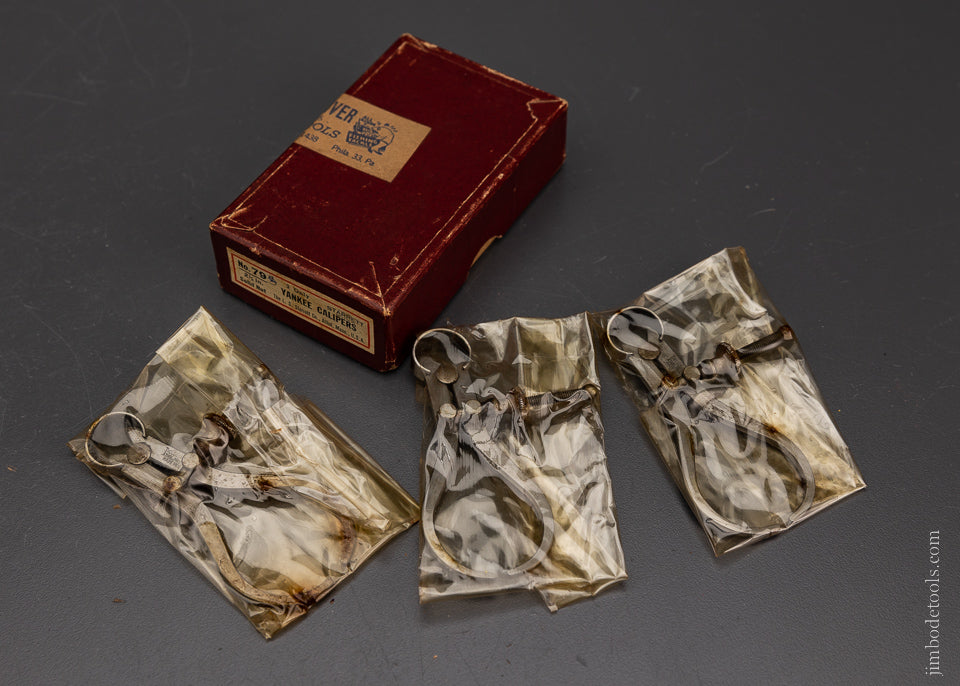 3 STARRETT YANKEE 2 1/2 Inch No. 79 Calipers Near Mint in Box - 106159