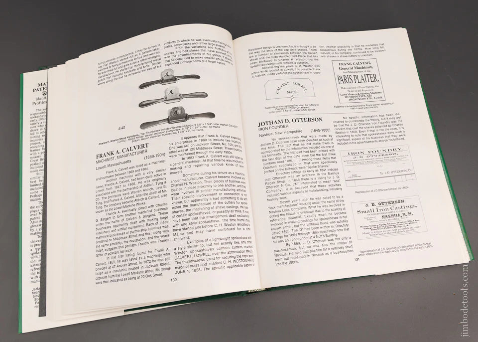 SIGNED Book: MANUFACTURED AND PATENTED SPOKESHAVES & SIMILAR TOOLS by Thomas C. Lamond - 106382