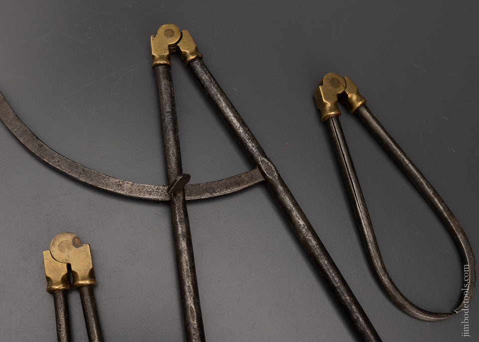 Remarkable Set of Brass & Steel Dividers & Calipers 6-14 Inches Long - 106492