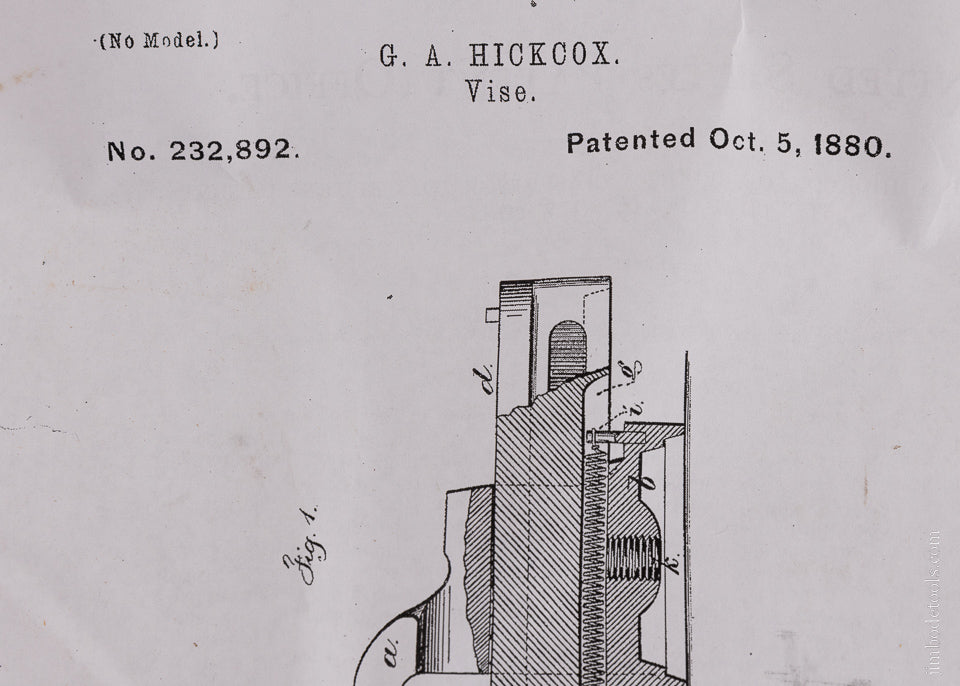 Rare STEPHENS Quick Release Lever Lock Mini Vise HICKOX PAT. 1880 - 106493
