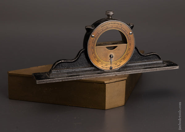 DAVIS LEVEL & TOOL CO. Mantle Clock Inclinometer in Custom Box Pat. 1887 - 106522
