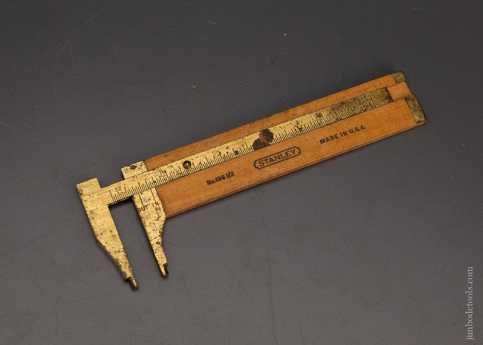 Extra Fine 6 inch STANLEY No. 136 1/2 Boxwood Caliper Rule - 106550