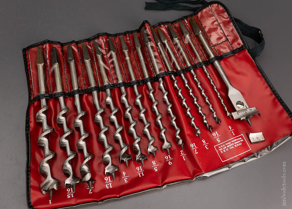 Mint Unused Set of 13 IRWIN Auger Bits in Original Roll - 106569