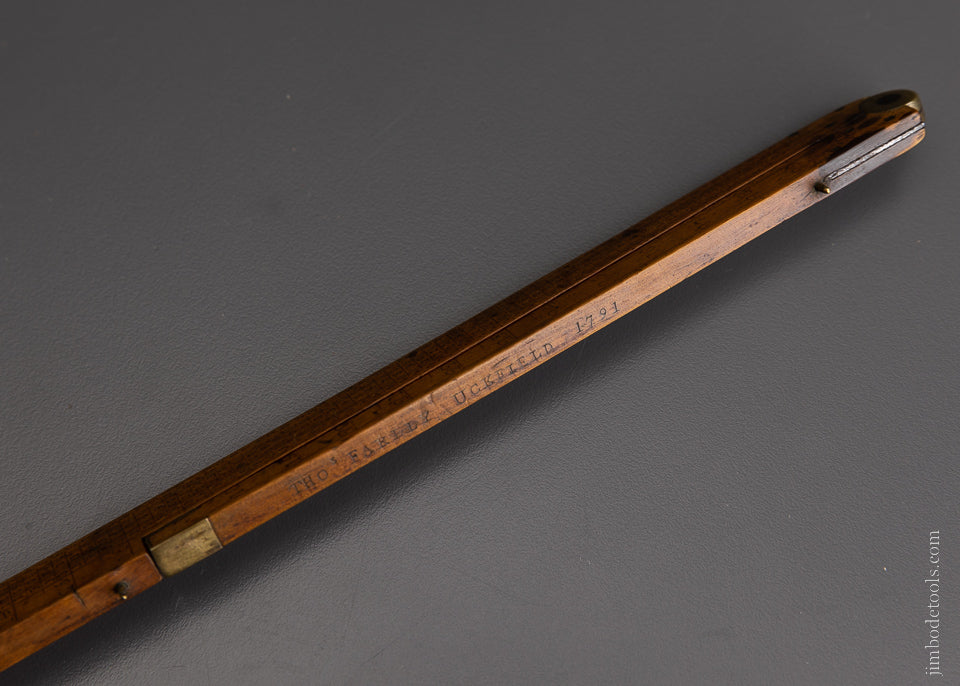 Rare “THOS FARILY UCKFIELD 1791” 3 Legged Calculating Slide Rule - 106699