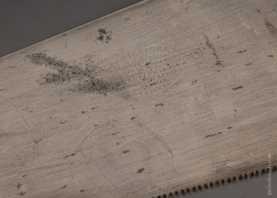 Fine DISSTON No. 9 London Spring Hand Saw Ca. 1887-96 - 106775