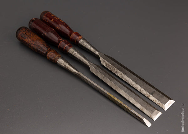 Fine Set of 3 STANLEY No. 720 Chisels -  106828