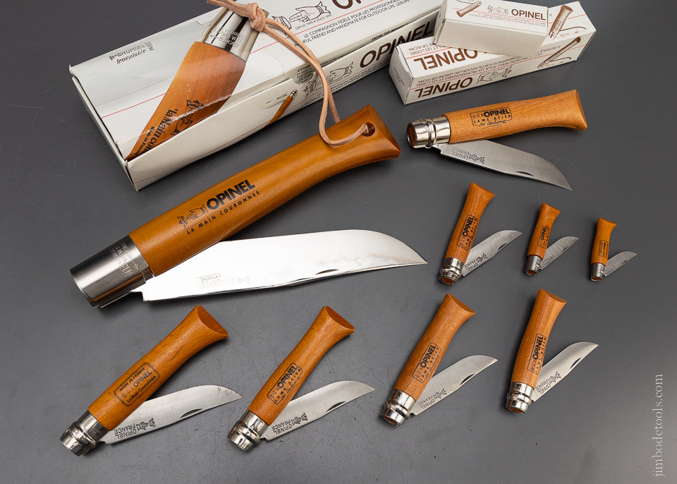 Complete Set of 10 OPINEL High Carbon Steel Folding Knives - 106864