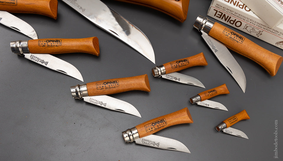 Complete Set of 10 OPINEL High Carbon Steel Folding Knives - 106864