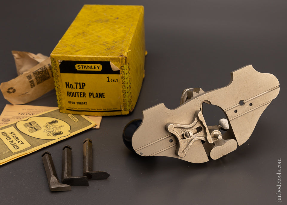 STANLEY No. 71P Router Plane 100% Complete Mint in Box - 106874