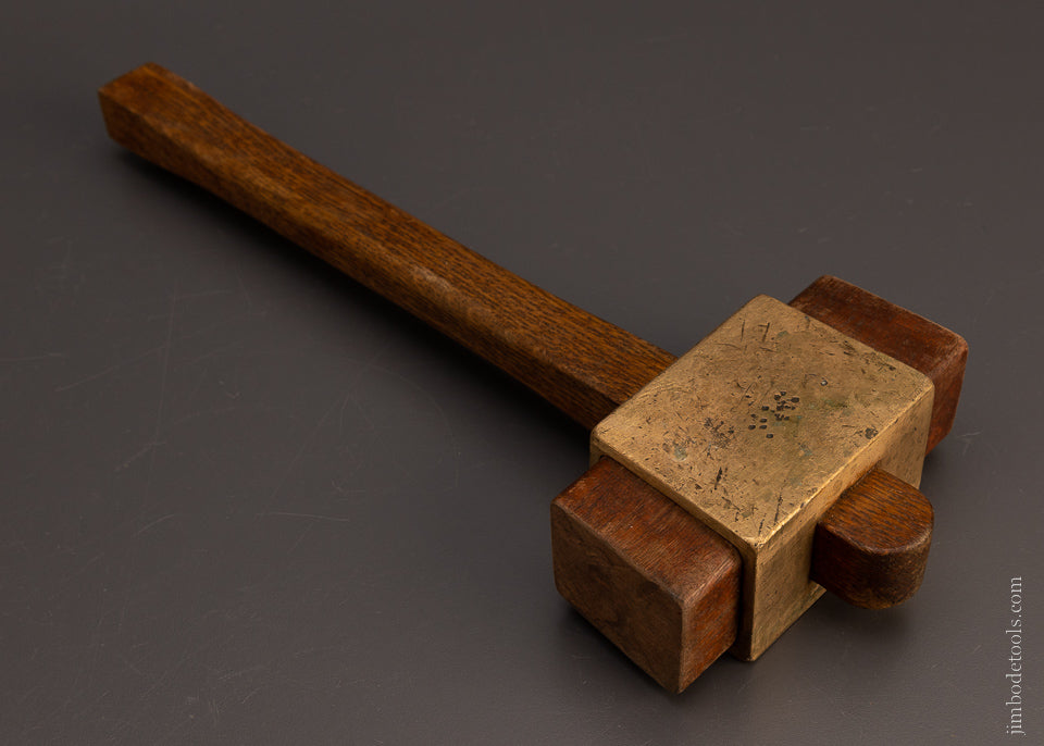 Early English Brass & Wood Head Mallet - 106918