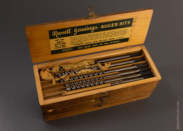 Complete Set of 13 RUSSELL JENNINGS Auger Bits EXTRA FINE in Original 3 Tiered Box - 106945