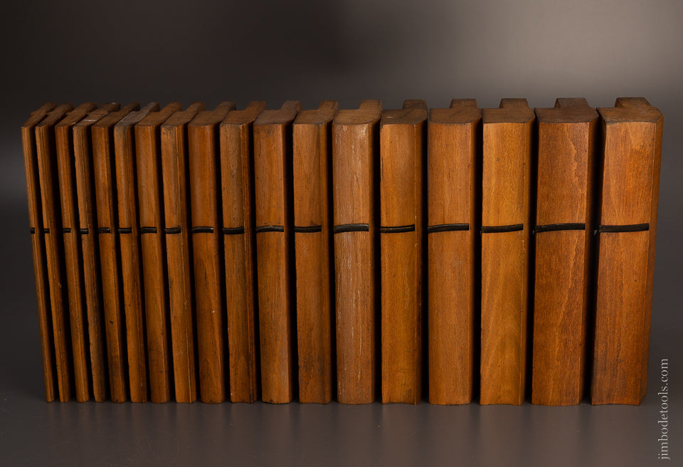 Near Mint Cabinet Pitch Set of 18 Hollow & Round Planes by GLEAVE - 106990