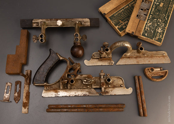 STANLEY No. 45 Combination Plow Plane with 2 Boxes of Cutters - 107029