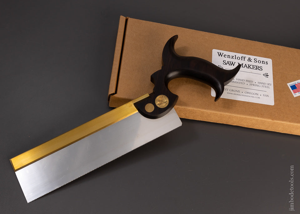 Dead Mint in Box WENZLOFF & SONS 9 Inch Dovetail Saw with Ebony Handle - 107037