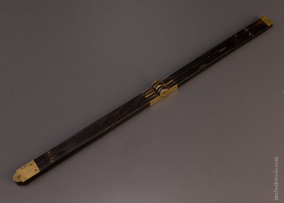 Thick Ebony & Brass Folding Rule - 107044