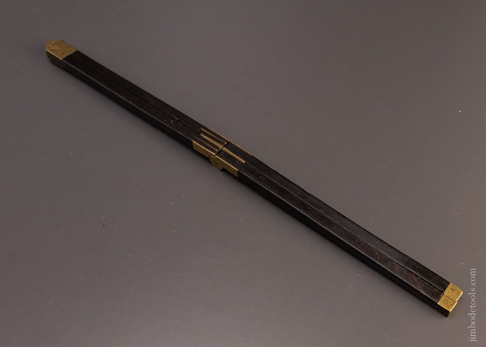 Thick Ebony & Brass Folding Rule - 107044