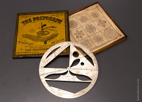 Rare & Mint Nickel Plated Polygraph Drawing Tool in Original Tin Box with Instructions - 107111