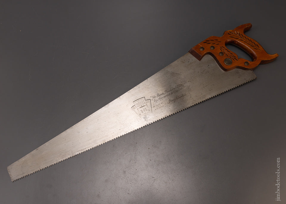 New Old Stock DISSTON No. D-23 Rip Hand Saw - 107133