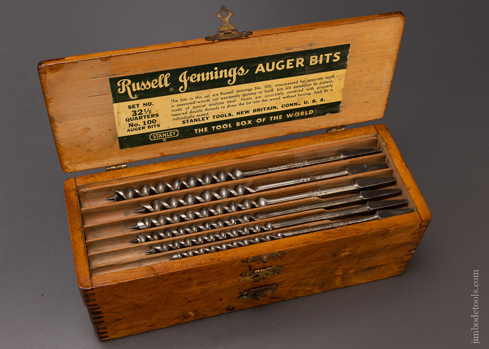 Complete & Fine Set of 13 RUSSELL JENNINGS Auger Bits in Original Three Tiered Box -  107170