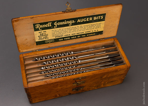 Complete & Fine Set of 13 RUSSELL JENNINGS Auger Bits in Original Three Tiered Box -  107170