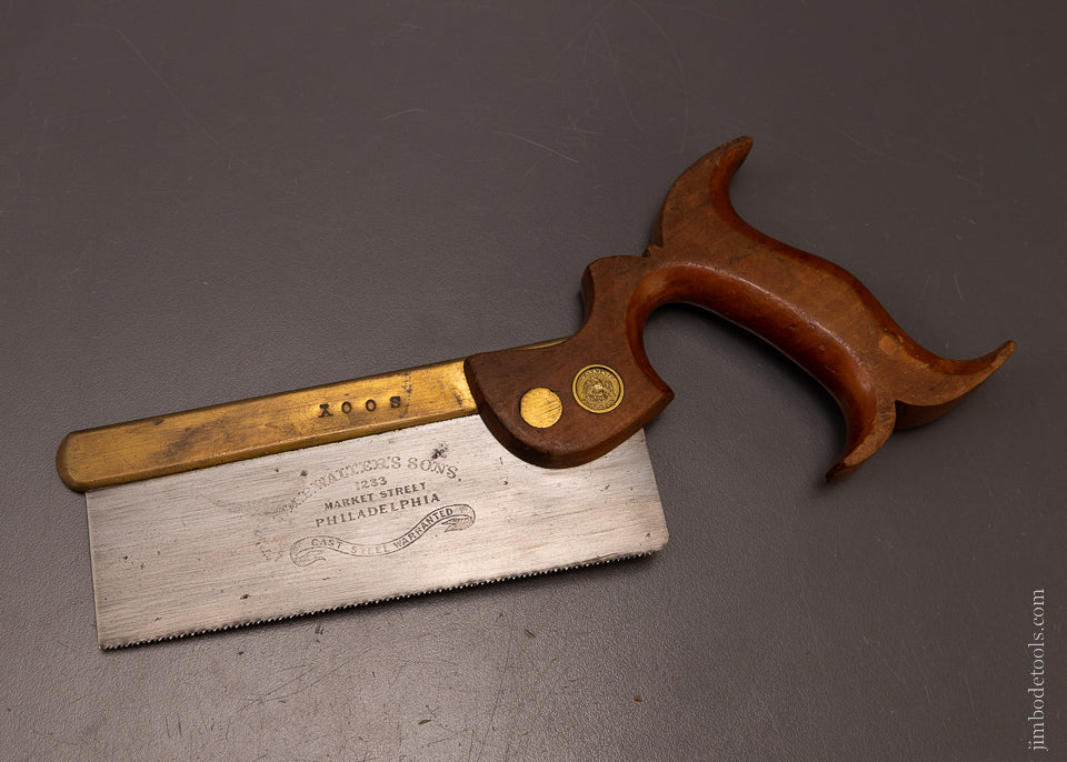 Rare 6 Inch Brass Back Dovetail Saw by M.P. WALTER’s SONS PHILA. - 107177