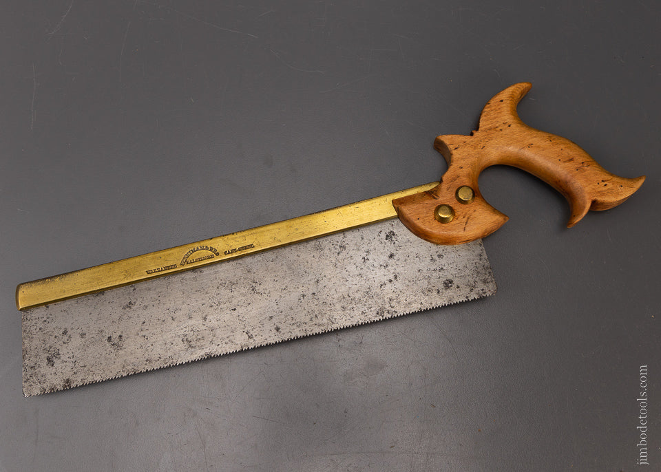 Rare PENNIMAN & BRO BALTIMORE Brass Back Saw with Conical Nuts - 107205