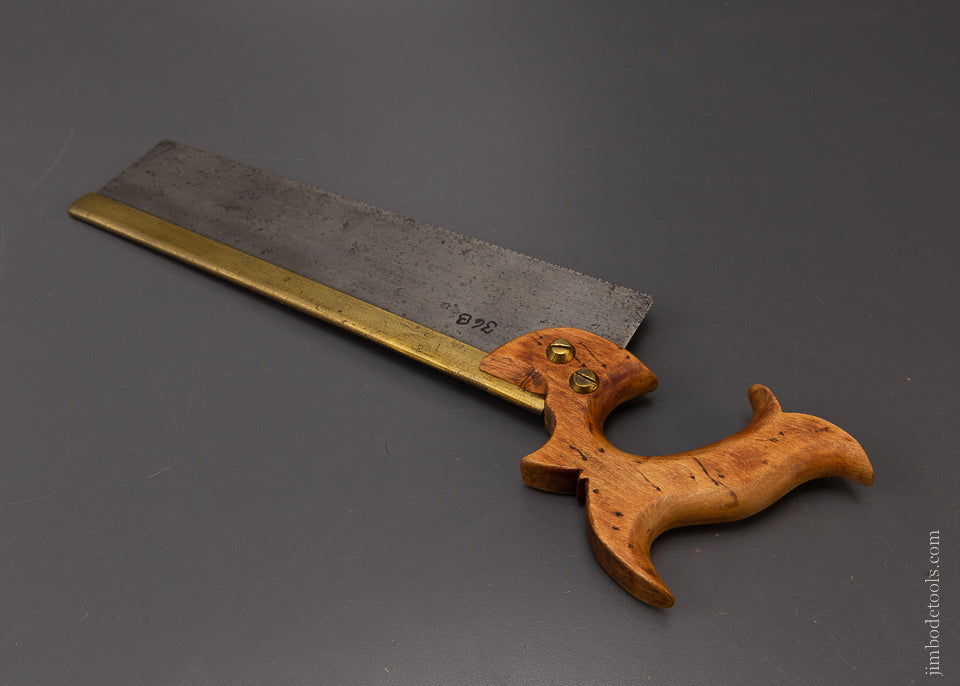 Rare PENNIMAN & BRO BALTIMORE Brass Back Saw with Conical Nuts - 107205