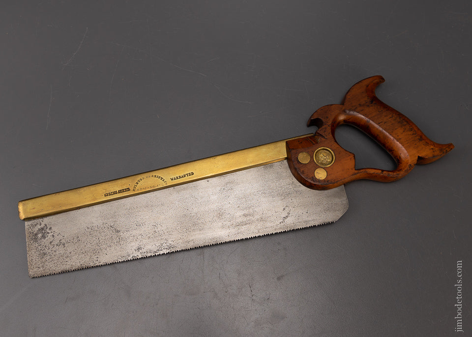 Fine HUBBARD HERRICK & CO. Chicago, ILL. Brass Back Dovetail Saw - 107206