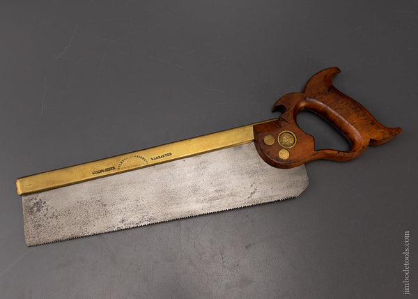 Fine HUBBARD HERRICK & CO. Chicago, ILL. Brass Back Dovetail Saw - 107206