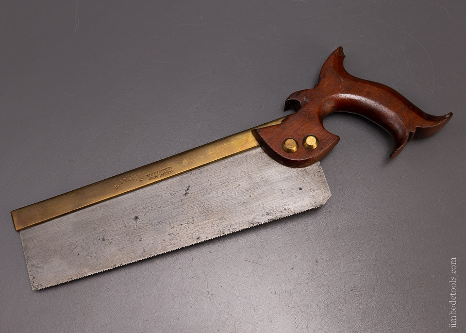 Rare J. STARR Brass Back Dovetail Saw with Mahogany Handle - 107219