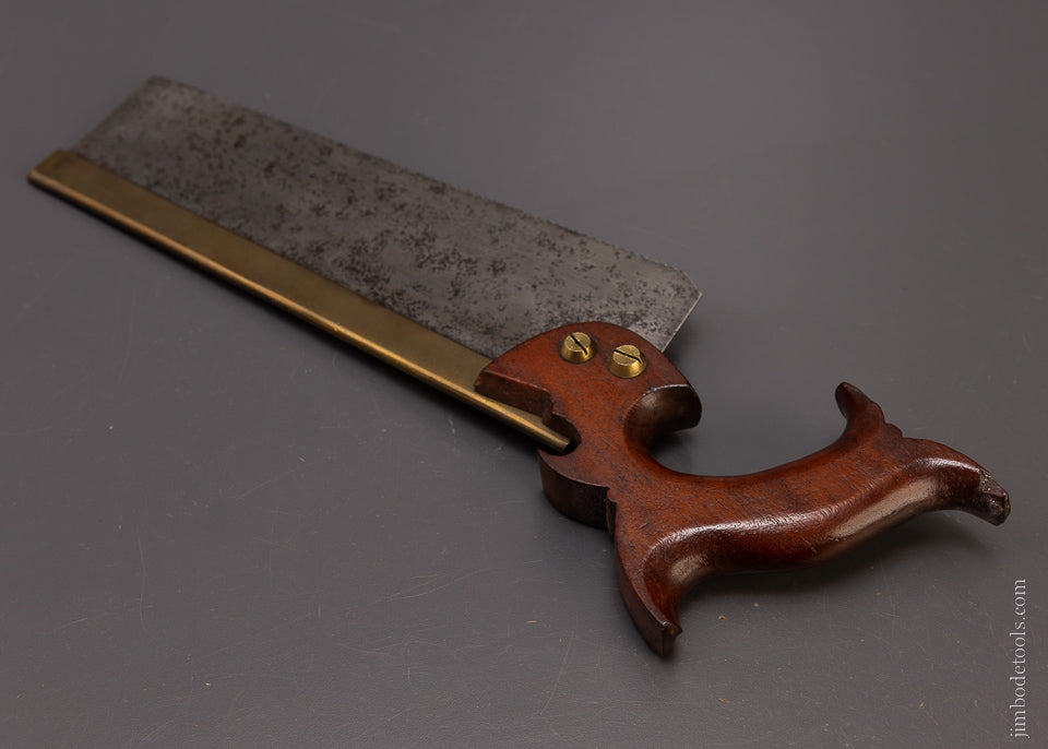 Rare J. STARR Brass Back Dovetail Saw with Mahogany Handle - 107219