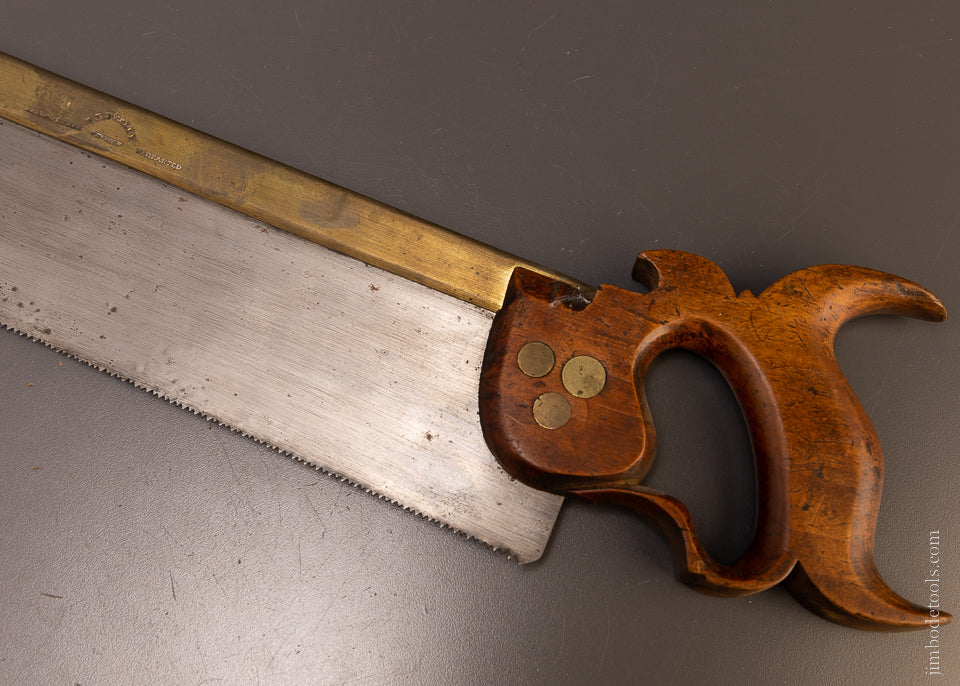 RARE 14 Inch Brass Back Carcass Saw by “P.B. FRALEY PHILADA” - 107261