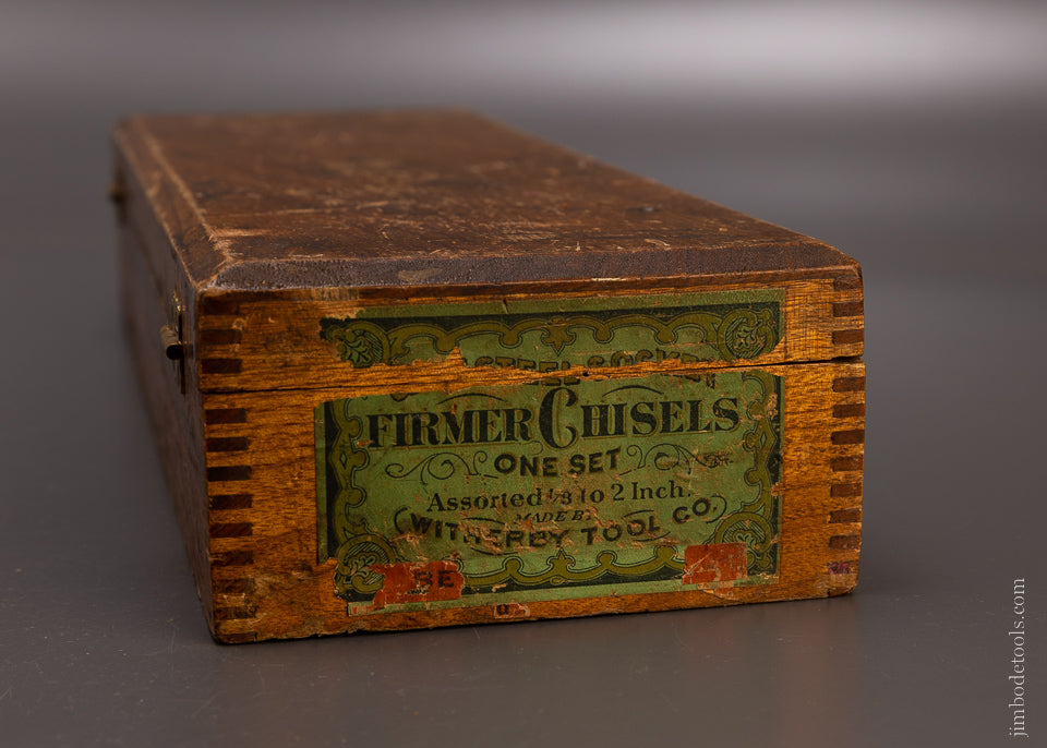 Really Fine Complete Set of 12 T.H. WITHERBY Bevel Edge Chisels in Original Box - 107296