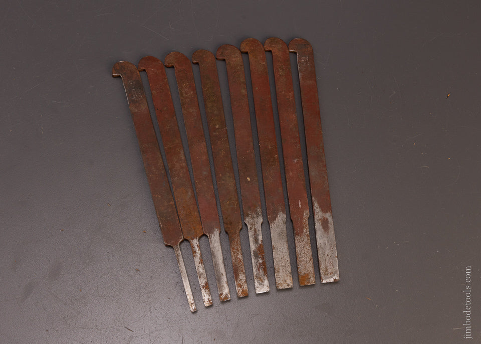 Graduated Set of 8 Plow Plane Irons by GUSS STAHL - 107299