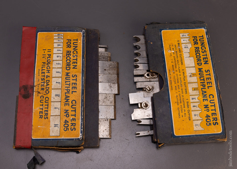 RECORD No. 405 Combination Plow Plane with 2 Stops & 21 Cutters - 107303