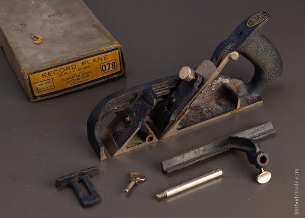 RECORD No. 078 Duplex Rabbet Rebate Plane 100% Complete in Original Box -  107311